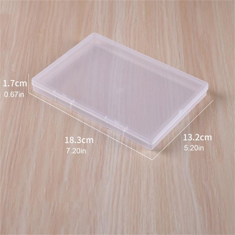 Pack Of 5 Clear Flat Plastic Storage Boxes for Organizing Beads Tools Letter and Papers Transparent Organizers Case