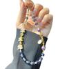 Creative Text Flourishing Mobile Phone Chain Alloy Crystal Beaded Hanging Chain Mobile Phone Wrist Strap New Year Red