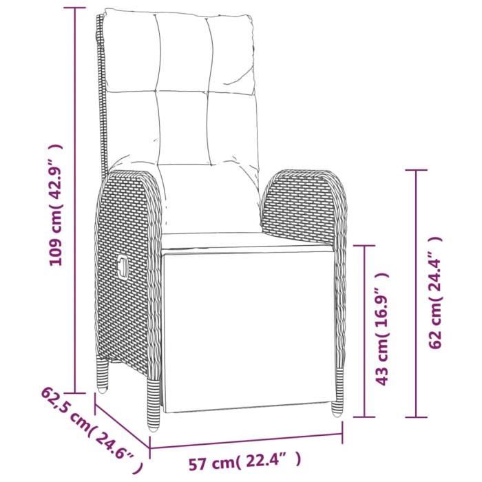VidaXL Garden Dining Furniture and Cushions 5 Pcs Black and Grey 3185185