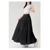 Elegant Purple Chiffon Pleated Half Skirt for Women, Summer High Waist Slim A-line Umbrella Long Swing Skirt