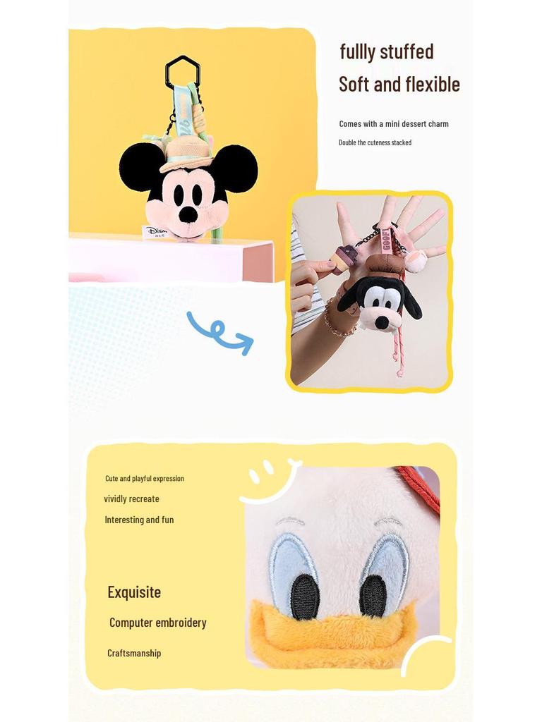 Disney Authorized Mickey, Minnie, Donald, and Goofy Plush Toy Keychain or Lanyard