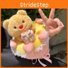 Adorable Teddy Bear Bouquet Plush Toy Soft Cuddly Stuffed Animal For Girlfriend Valentines Day Gift