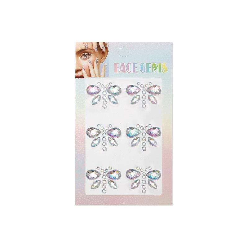 Eyebrow Tattoo Sticker Glitter Eyeliner Eyebrow Makeup Face Eyes Diamond Temporary Tattoo Rock  3D Eyeliner Stickers