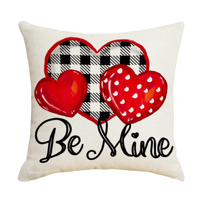 New Valentine's Day Pillow Love Letter Print Pillow Simple and Versatile Linen Pillow