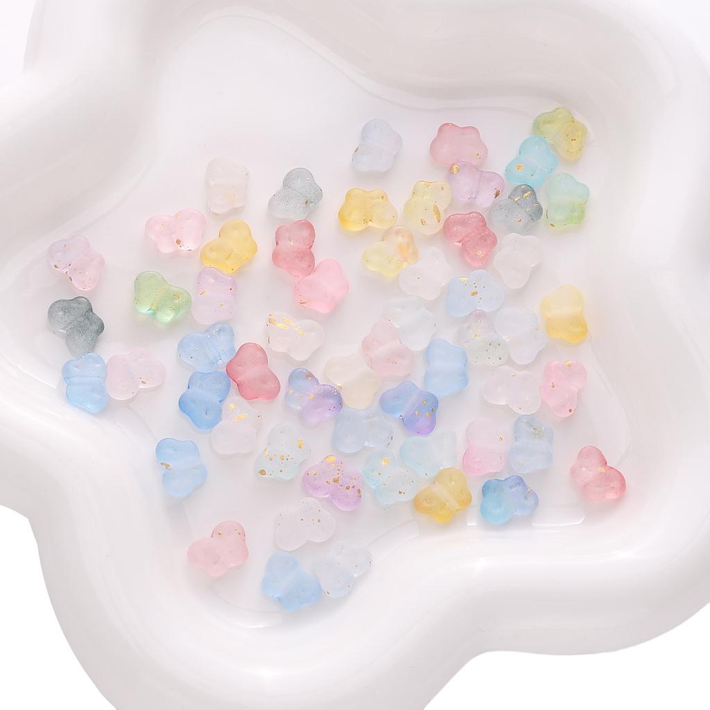 Contas Feitas à Mão 10 * 7 Acrílico Bloco de Cores Gradiente Ponto Ouro Borboleta Caseiro DIY Acessórios de Joalheria Contas de Fio de Mão Pingente de Bolsa Contas Soltas