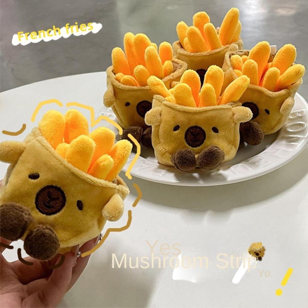 

Creative Capybara French Fries Plush Pendant Exquisite Backpack Decor New Key Pendant