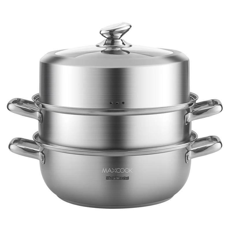 MAXCOOK 304 Stainless Steel 2-Layer Steamer Pot