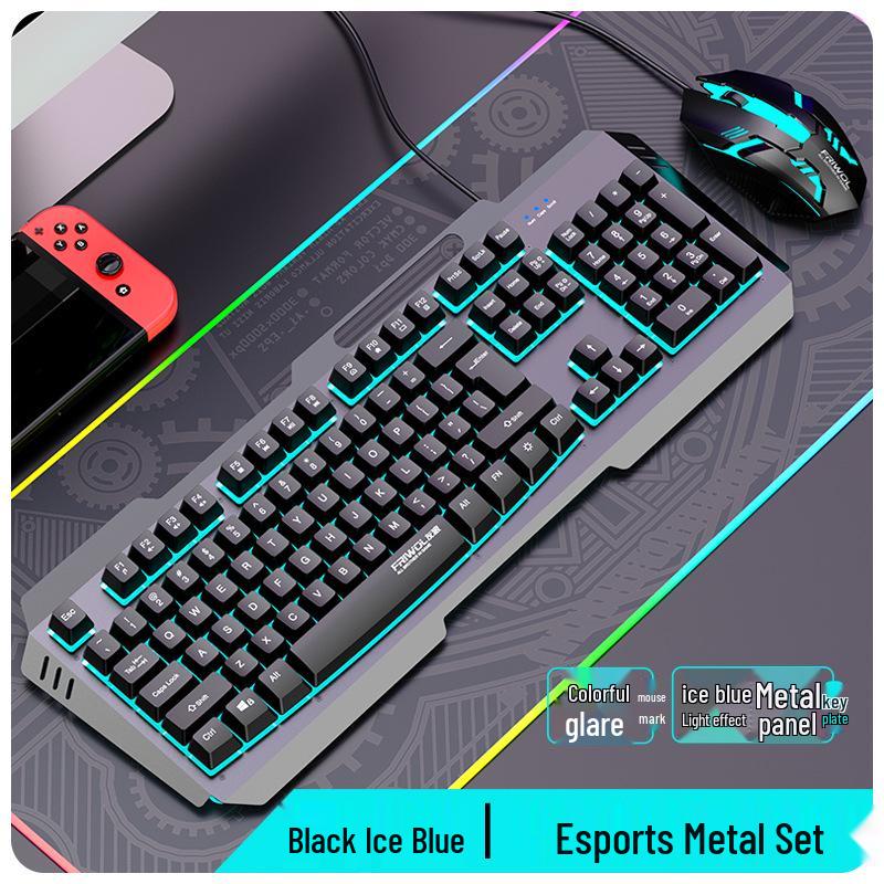מקלדת גיימינג Youlang DS600 E-sports עם 19 מקשים נגד Ghosting ותאורה, למחשב שולחני ולמחשב נייד, כוללת עכבר.