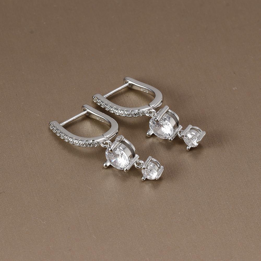 Neue Klassische Edelstahl Zirkon Quadratische Kette Creolen Damen Klein Anhänger Knorpel Helix Tragus Piercing Schmuck