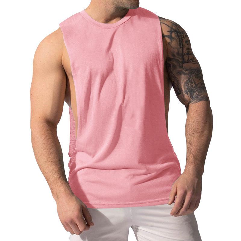 2023 European Men's Sleeveless Loose Fit Solid Color Casual Tank Top