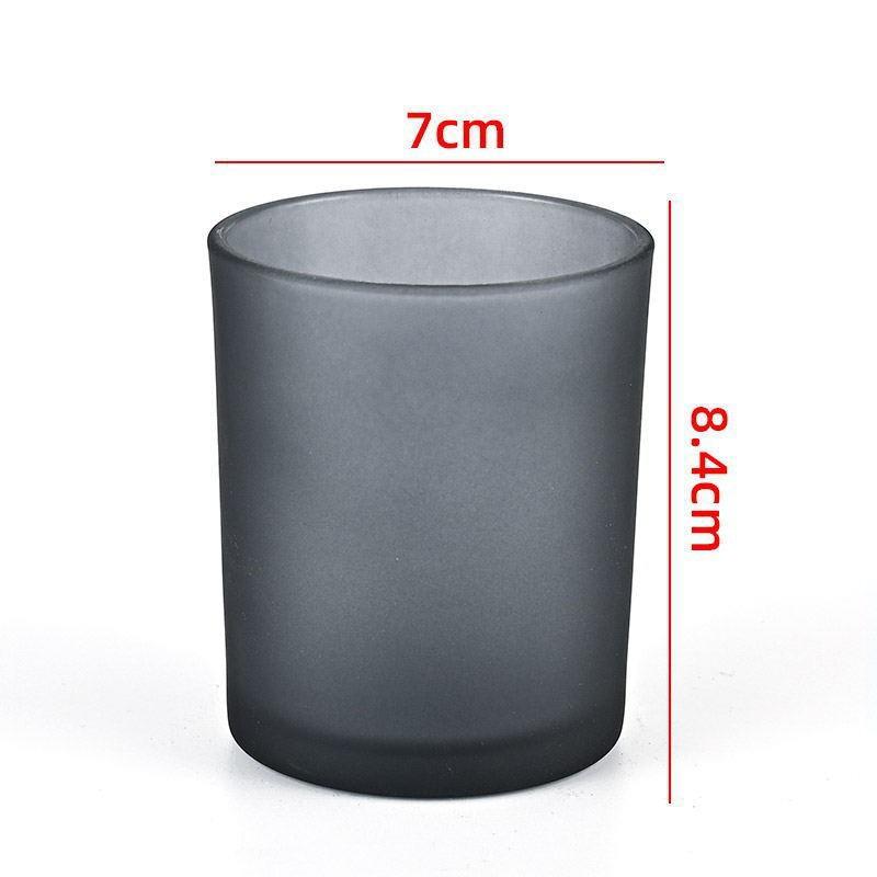 Colored Frosted Glass Candle Jar with Optional Lid - Creative Wide Mouth Design
