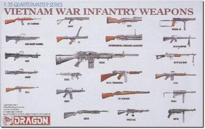 PLATZ Dragon Vietnam War Infantry Small Arms Set Plastic Model DR3818 1/35 (Military)