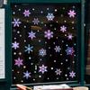 Färgglada Självlysande Snöflinga Fönsterdekaler Jul Hem Rum DIY Väggdekaler Dekoration Nyår Självlysande PVC-dekal