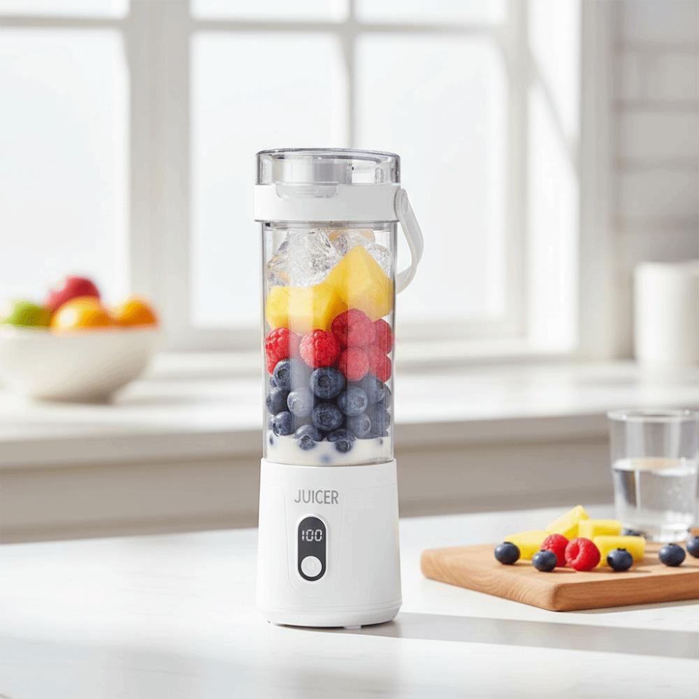 600ML Capacity Portable Blender USB Rechargeable Fruit Mixers Electric Juicer  Smoothie Making