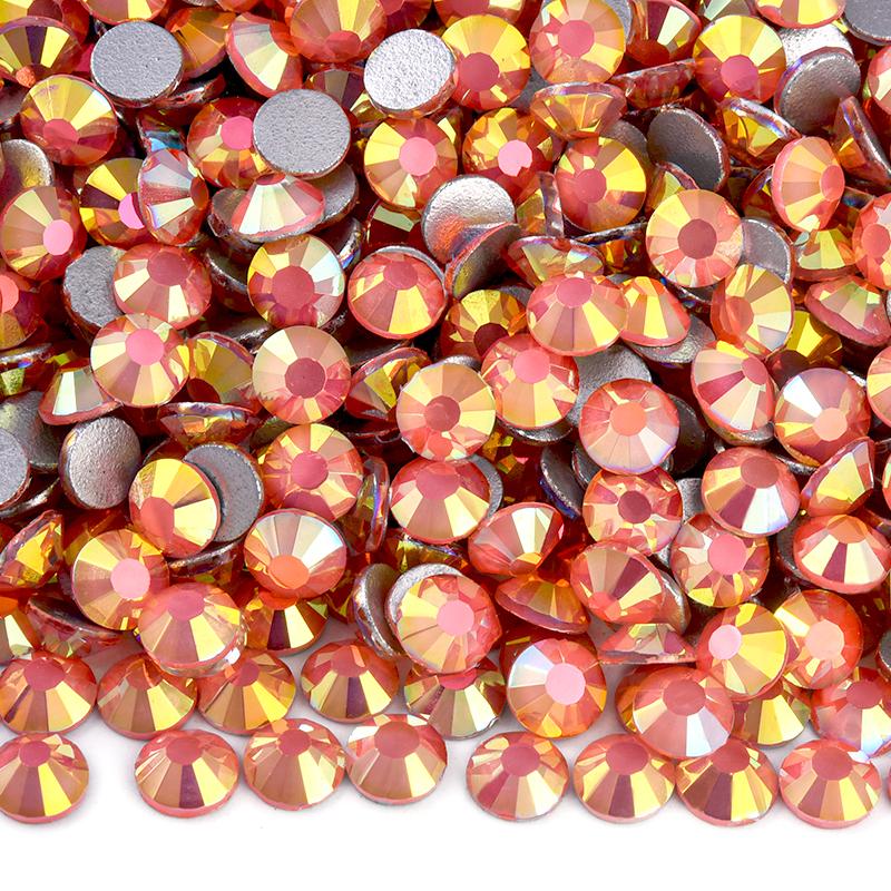 Ready Stock Orange-red Crystal Rhinestones 5A Quality Glass Diamond Bling Bling Rhinestone for Clothes Accessories