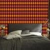 Autumn Checkered Burgundy and Red Wallpaper for Living Room and Bedroom 50x1000
