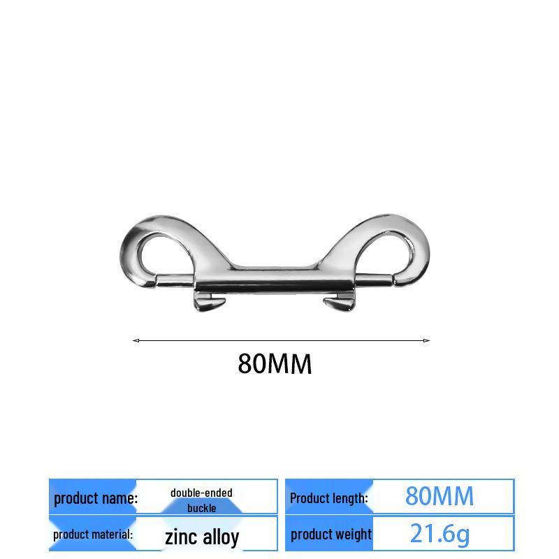 White Nickel-Plated Zinc Alloy Double-Headed Dog Leash Hook
