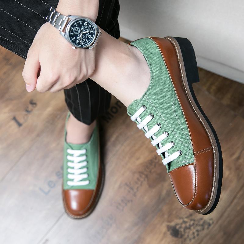 Fashion Oxford Shoes Thick Soles Fashion Color Blocking Casual Lace Up Low Heel Platform Shoes Leather Premium Casual Luxury Brand Shoes