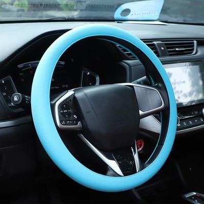 Silicone Steering Wheel Cover Solid Color Wear Resistant Non-slip Design Simple Installation Universal Steering Wheel Protector