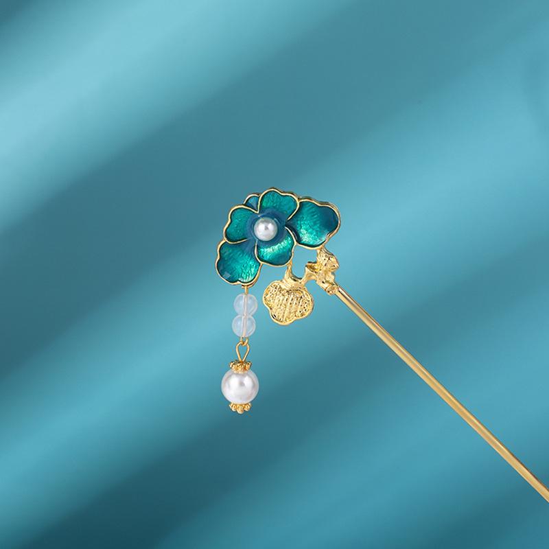 Kovová sponka do vlasů ve starobylém stylu s třásní - Elegantní ozdoba hlavy Hanfu pro každodenní nošení