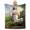 Jesus and Sheep Printed Keep Warm Carpet, Suitable for Use On Living Room and Bedroom Sofas