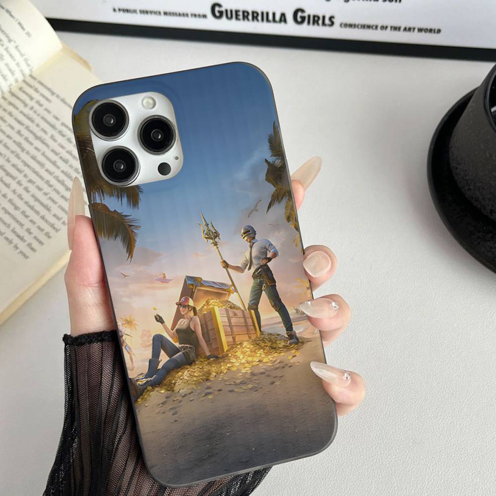 Game P-PUBG B-BATTLEGROUNDS For iPhone 16 15 11 12 13 14 17 Pro Max PLUS Pro Soft Corrugated Silicone Back Phone Case
