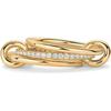 Two-Tone Stainless Steel Zircon Diamond Interlocking Ring