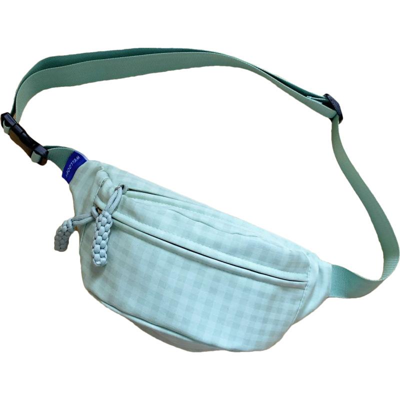 Mode Karomuster Brusttasche große Kapazität Outdoor-Freizeit Schulter Messenger Bag frisch und süß Sport Handy Bauchtasche