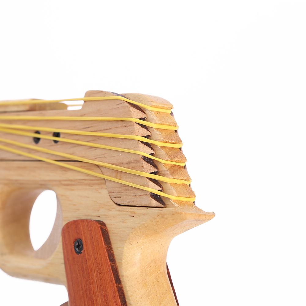 Wooden Rubber Band Handgun: Nostalgic Parent-Child Educational Toy