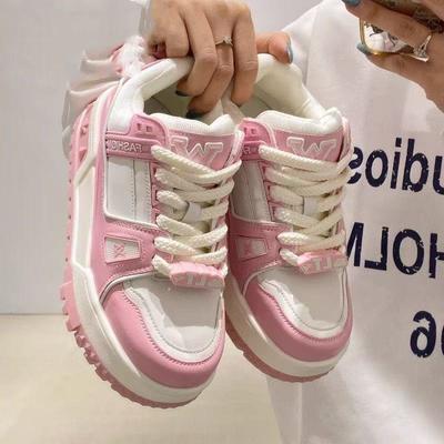 Dicke Grundplatte Schuhe Frühling neu Muffin klein dick Ding Freizeit Sport Erhöhung großer Kopf Brot Schuhe