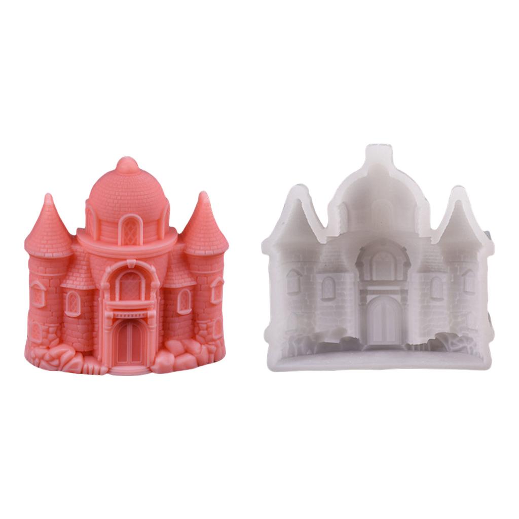 3D Castle Candle Mould Ornament Handmade Castings Molds Ancient Castle Silicone Molds Plasters Molds Craft Supplies