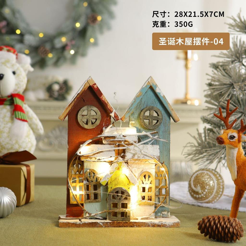 Factory direct sales Christmas chalet ornament atmosphere luminous decoration decoration chalet Christmas supplies