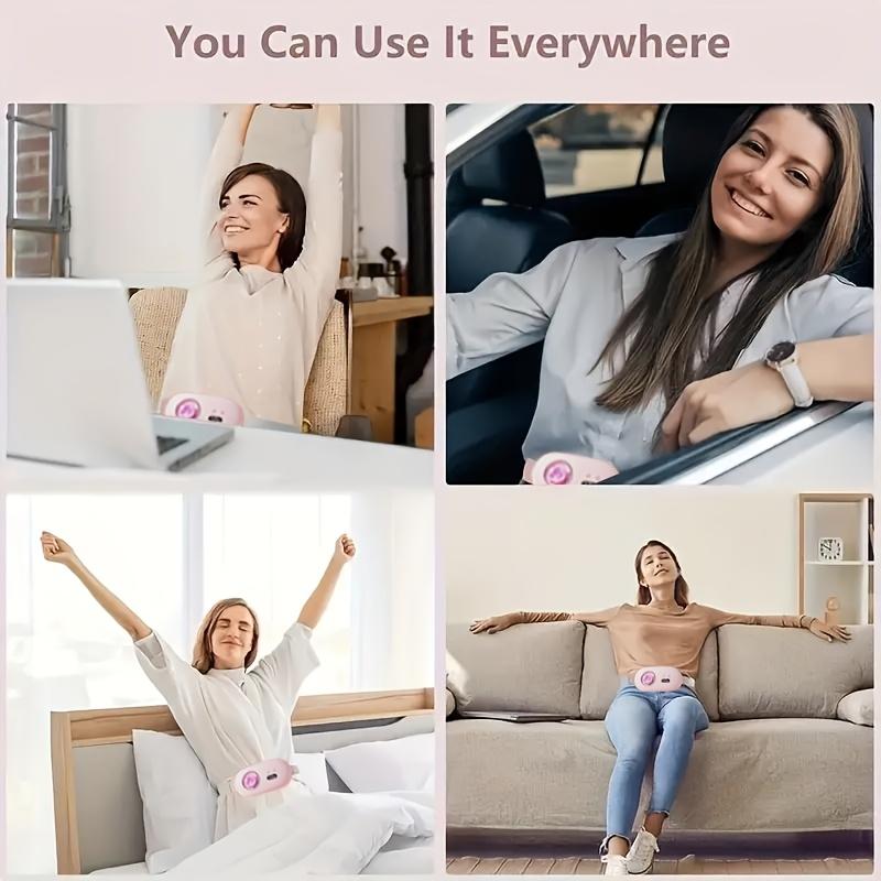 USB Rechargeable portable menstrual heating pad, menstrual abdominal and waist heating massage pad, electric heating belt for warming the waist and
