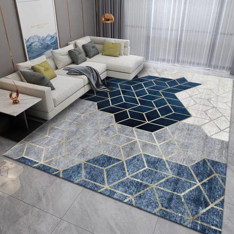 Nordischer Geometrischer Minimalistischer Leichter Luxusteppich: Schlafzimmer, Erkerfenster, Nachttisch, Couchtisch, Sofa, Fleckenabweisend