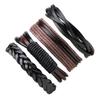4Pcs Set Vintage Fashion Black Wrap Woven Men Leather Bracelets Women Charms Handmade Hip Hop Bangle Accessories Jewelry Gift