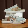 Men's Canvas Shoes Summer Trend Sandals Breathable Casual Cloth Shoes Men Heelless Half Drag Men's Fashion Slippers M1204