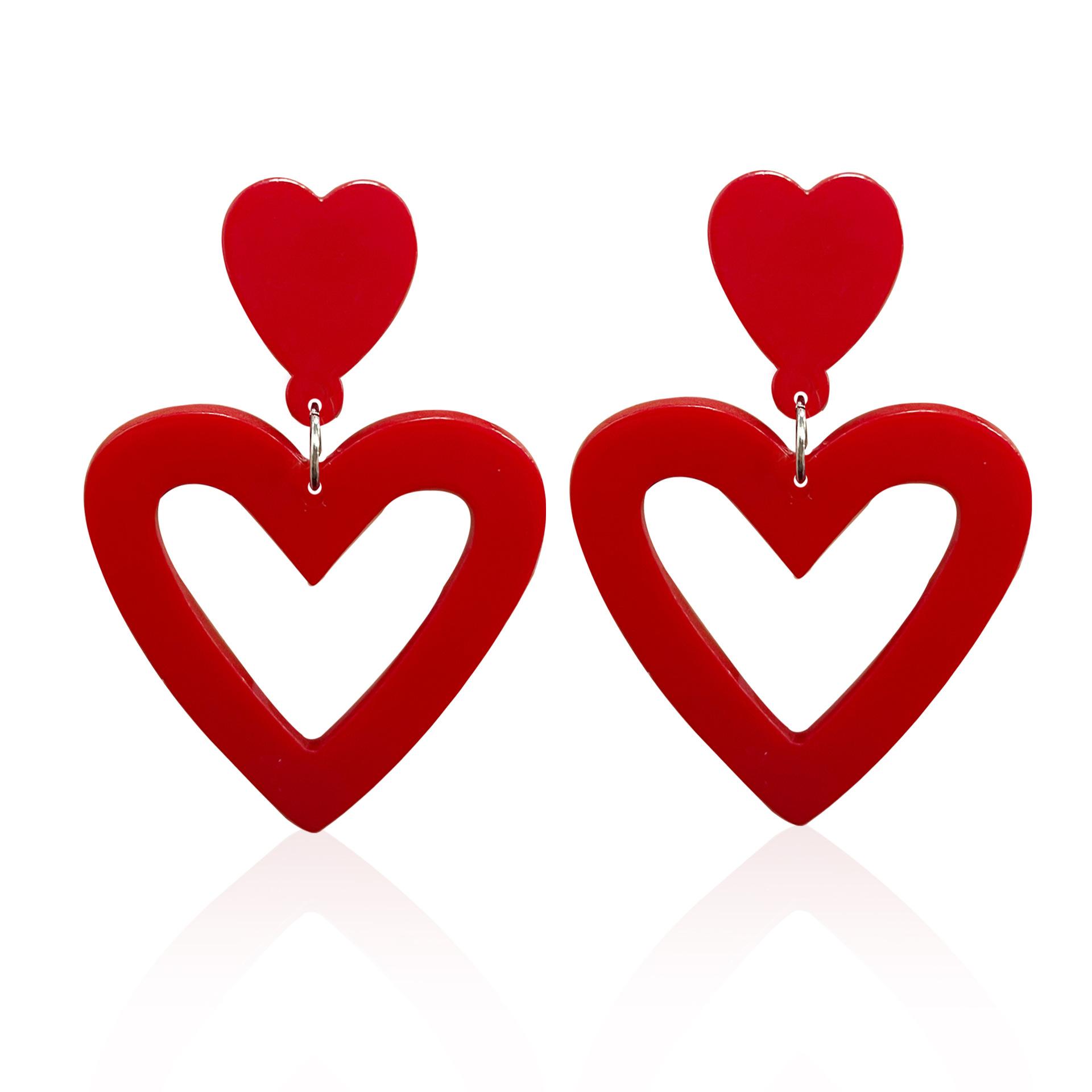 

Акриловые неоновые серьги 80-х годов, женские красочные серьги ярких цветов, легкие серьги для вечеринок 80-х годов, аксессуар для костюма (В форме сердца)