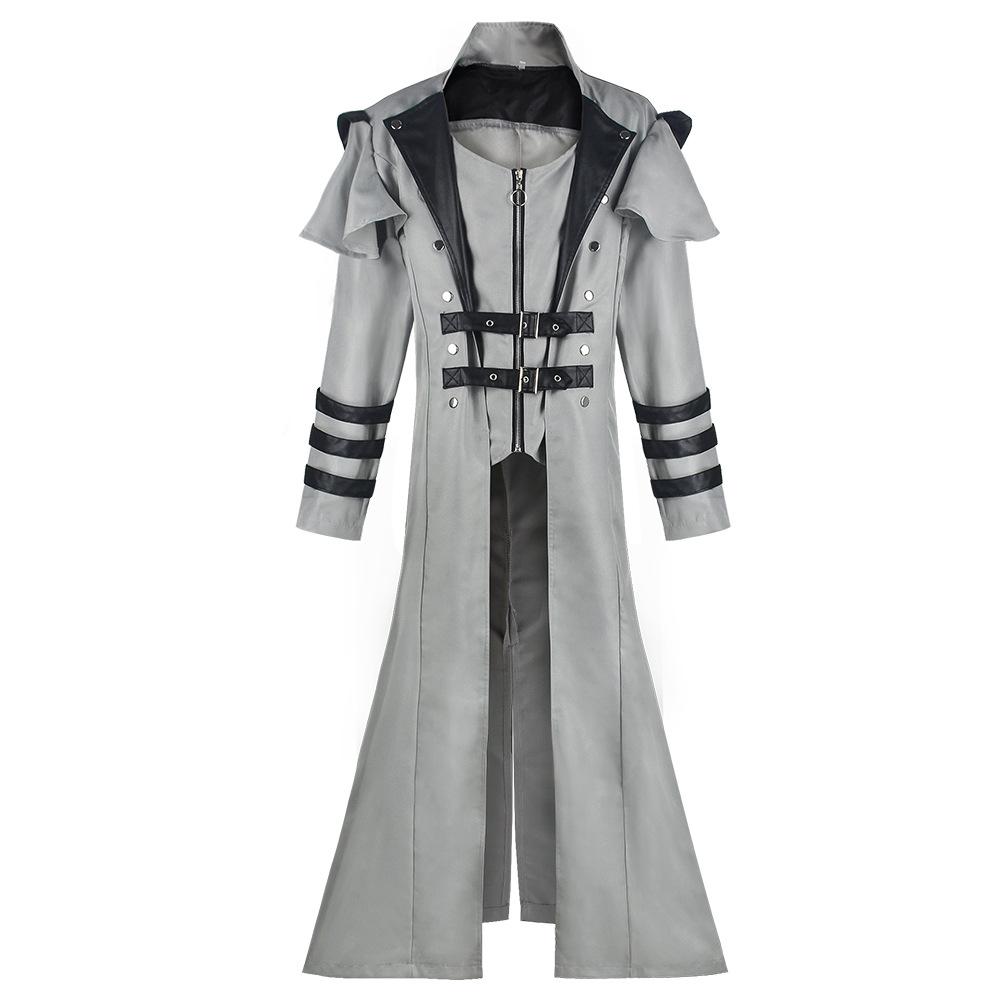 

Средневековая одежда Ренессанс Панк Куртка Винтажная Длинная Куртка с Разрезами Одежда для Сценических Выступлений XXXL