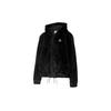 Casual Velvet Jackets Women's Black Hooded Moderate (Unisex) Velvet Jackets 533127 01