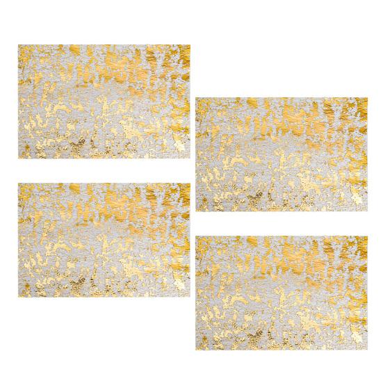 1/4/10Pcs Golden Mesh Table Runner Easy to Clean Metallic Foil Placemats Wedding Party Holiday Dining Table Decor