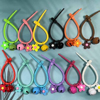 1Pcs Creative Candy Colored Five Pointed Star Flower Cable Tie Keychain Bag Pendant Gift  Pendant Ring Bell Diy Accessories