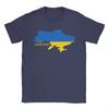 Ukraine Flag Map T-Shirts Men  Creative Pure Cotton Tee Shirt Crew Neck Short Sleeve T Shirts Printed Clothing