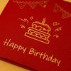 Hollow Carving 3D Cake Birthday Card Folding with Envelope LED Light Pop-Up Card Unique Funny Pop-Up Greeting Card Valentine Day
