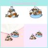 Charming Cartoon Animal Brooch Featuring Playful Cat In Bowl Fun Design For Accessories