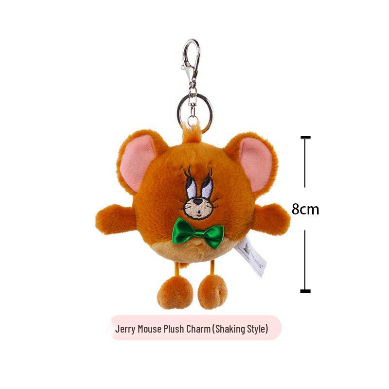 Tom & Jerry Plush Toys: Cat Pendant & Mouse Keychain Charms for Kids
