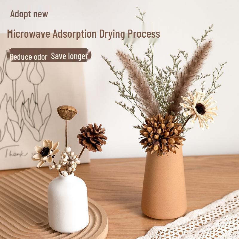 Rustikale Holz-Wohndekoration: TV-Schrank, Weinregal für den Eingangsbereich, Tischdekorationen für das Esszimmer, Akzente aus Trockenblumen