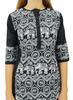Phagun Women's Designer Straight Black Kurta 3 4 Sleeve Printed Casual