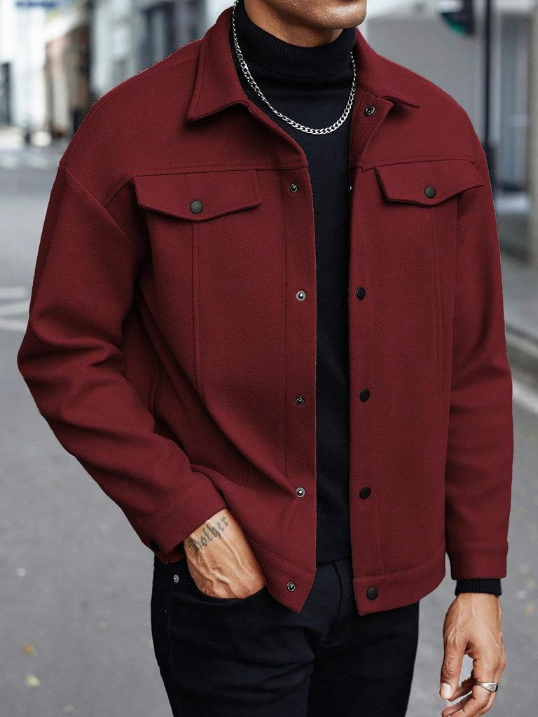 Autumn & Winter Lapel Woolen Men's Coat - Casual Sport Business Jacket