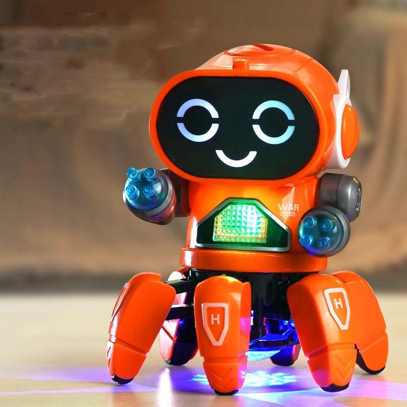 Dance Music 6 Claws Robot Octopus Spider Robots Vehicle Birthday Gift Toys for Children Kids Early Education Baby Toy Boys Girls