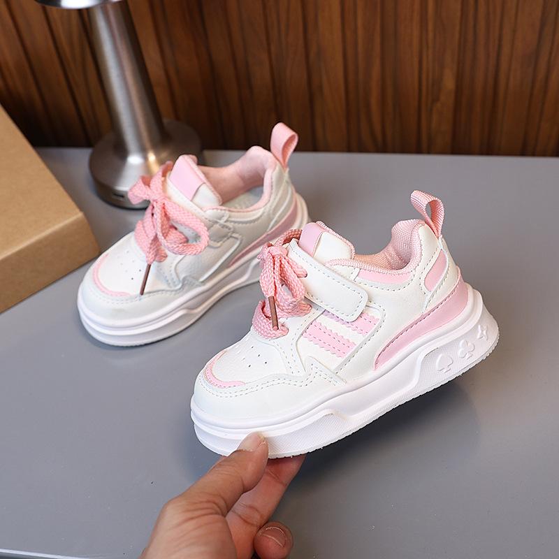 Children's White Sneakers, New Summer Models for Boys and Girls, Breathable Casual Leather Panel Shoes, Baby Single Shoes